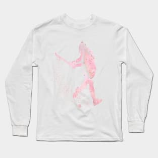 Girl Field Hockey Watercolor Sport Decor Gift Long Sleeve T-Shirt